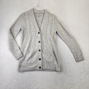 Croft‎ & Barrow Womens Gray Cable Knit Cardigan Sweater Size S